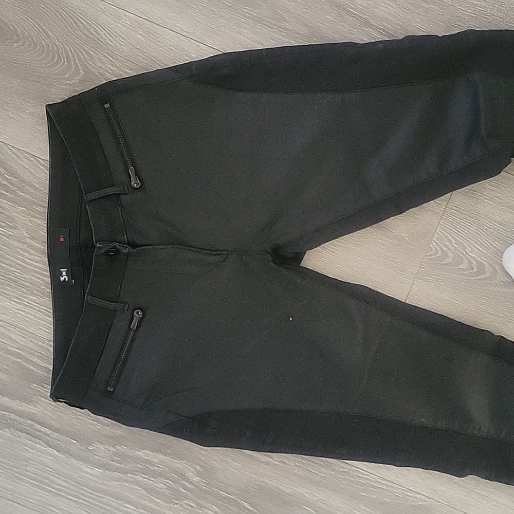3x1 jeans leather zipper detailing
